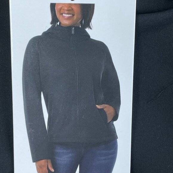 32 Degrees Heat Womens Black Full-Zip Hooded Softshell Jacket Size XL a1676 - Picture 5 of 10